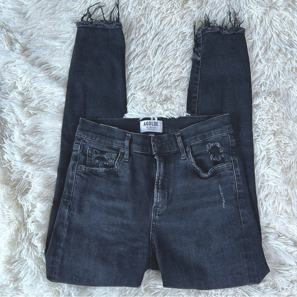 Agolde Distressed Skinny Crop Jeans Size 28